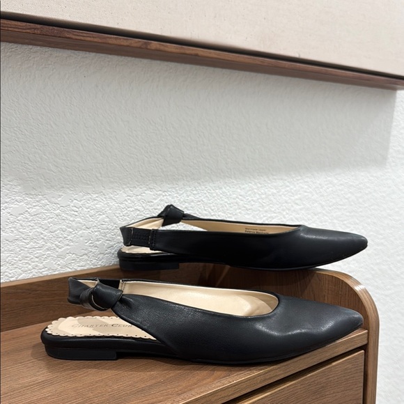 Charter Club Black Flats Minimalist Pointed-Toe Design - Picture 3 of 10